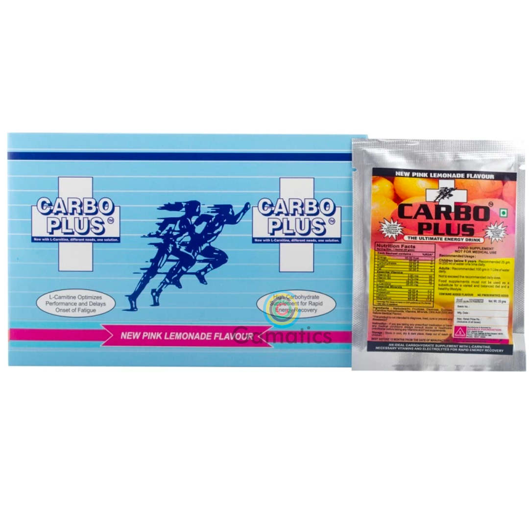 Carbo Plus Nutrition Powder 500gms (20x25gms) - PINK LEMONADE