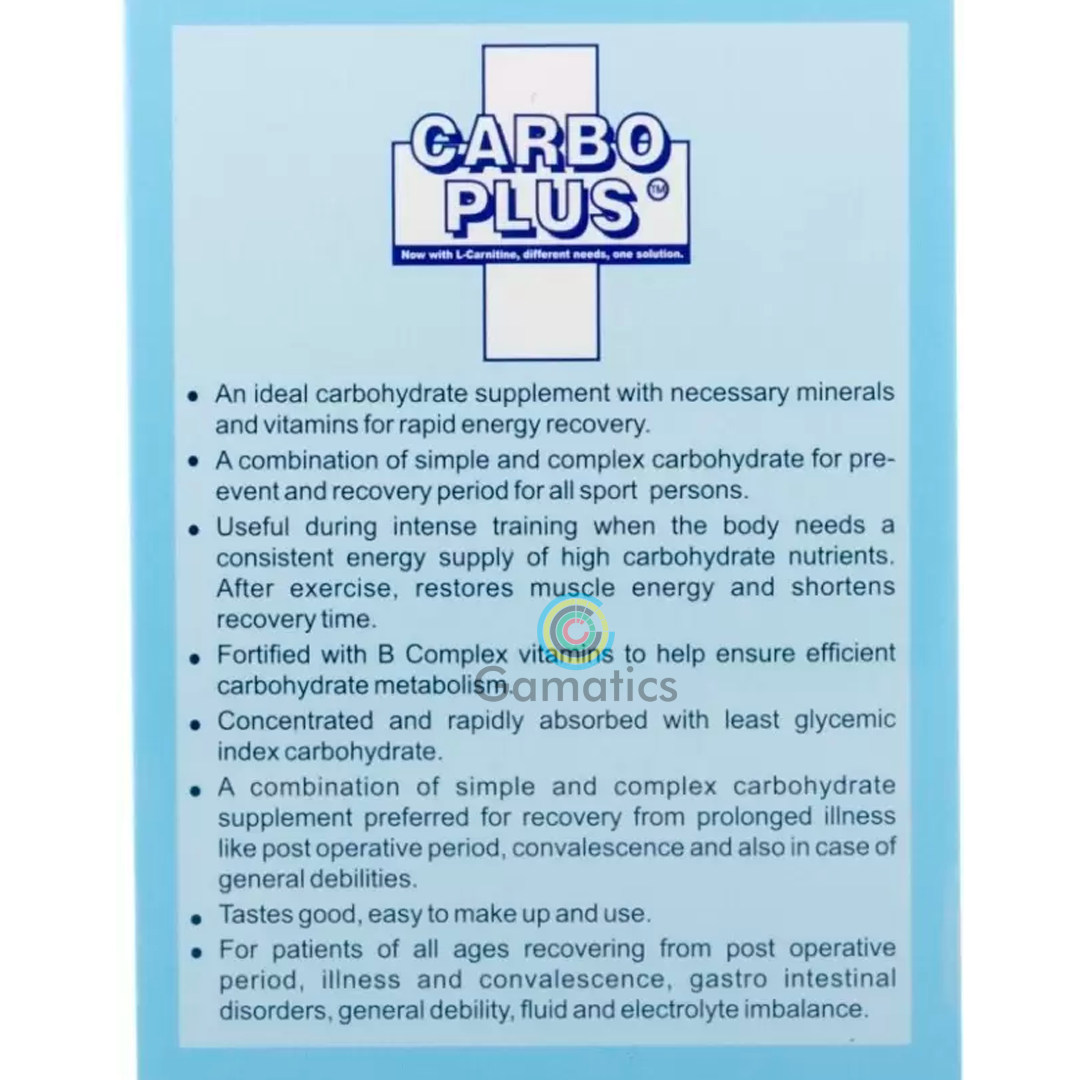 Carbo Plus Nutrition Powder 500gms (20x25gms) - RASPBERRY